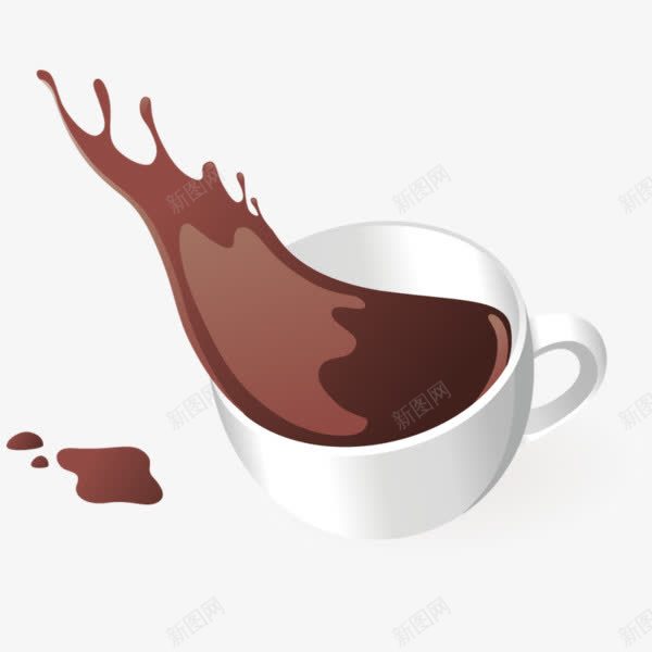 手绘咖啡杯png免抠素材_新图网 https://ixintu.com 咖啡 手绘 杯子 液体