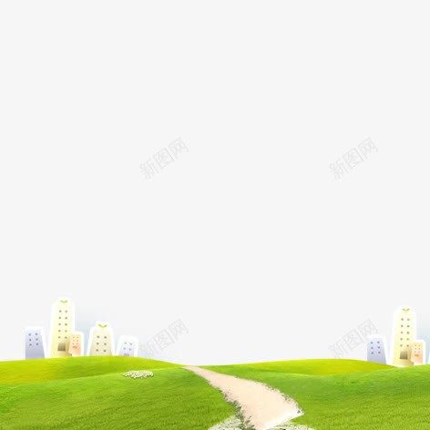 草地建筑png免抠素材_新图网 https://ixintu.com 建筑 手绘 绿色 草地 装饰