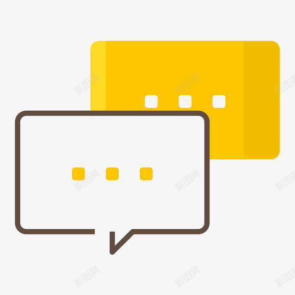 黄色对话框psd免抠素材_新图网 https://ixintu.com 对话框 扁平化 素材 黄色