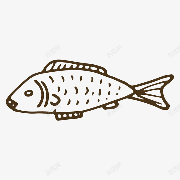 手绘一条鱼png免抠素材_新图网 https://ixintu.com 一条鱼 儿童图画 手绘 水生物 简图 食物 鱼
