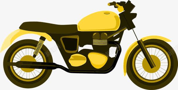 一辆摩托png免抠素材_新图网 https://ixintu.com 排气管 轮子 黄色
