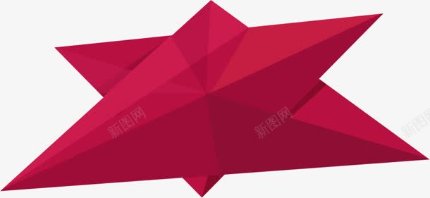 红色立体几何png免抠素材_新图网 https://ixintu.com 几何 立体 素材 红色