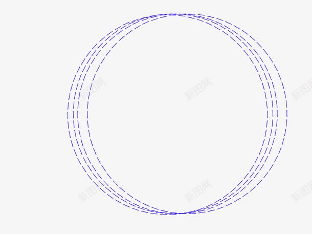 虚线圈环png免抠素材_新图网 https://ixintu.com 相交 蓝色 虚线圈