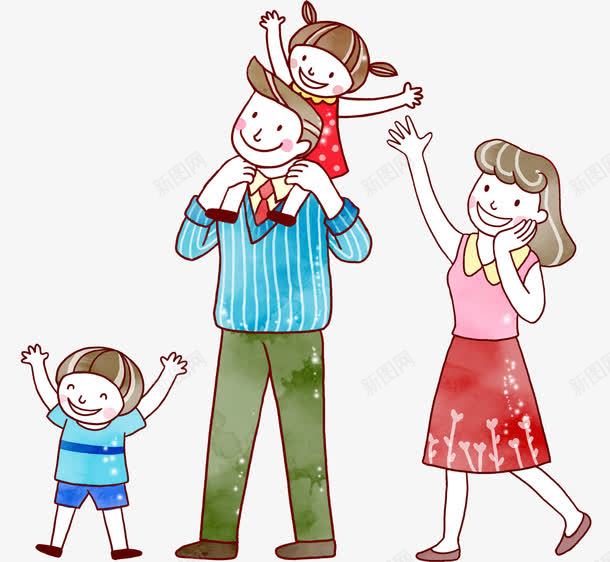 卡通一家人png免抠素材_新图网 https://ixintu.com 一家人 卡通一家人 女儿与儿子 父母