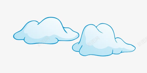 蓝色手绘云朵png免抠素材_新图网 https://ixintu.com 云朵 冰山 冰柱 冰素材 几何 模型 蓝色