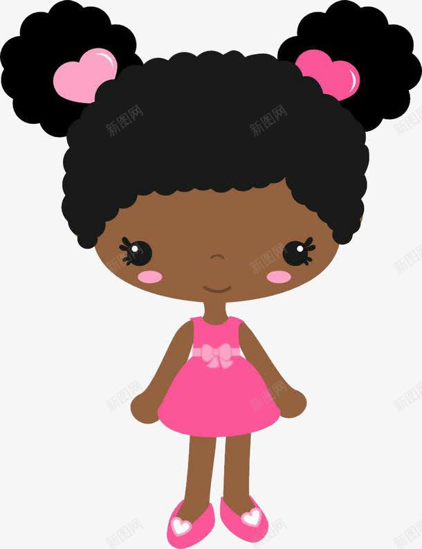 黑人女孩png免抠素材_新图网 https://ixintu.com 创意设计 图案设计 女孩 黑人 黑人插画
