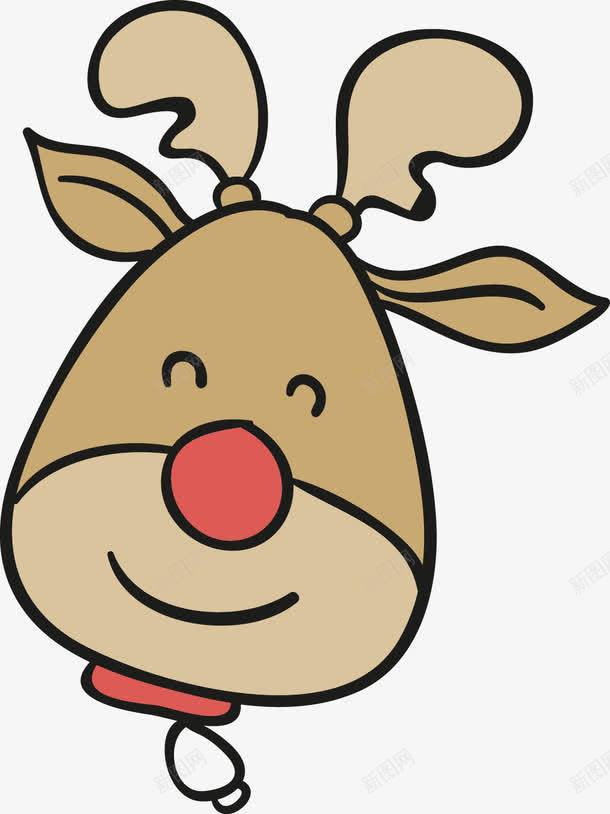 手绘驯鹿png免抠素材_新图网 https://ixintu.com 圣诞节 手绘 棕色 节日装饰 驯鹿