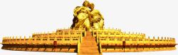 金色雕像台阶装饰图案素材