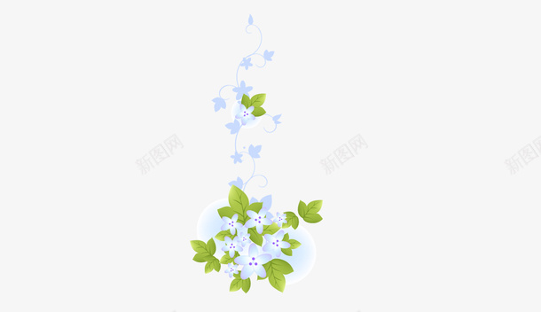 蓝色小花psd免抠素材_新图网 https://ixintu.com 小花 花朵 蓝色小花