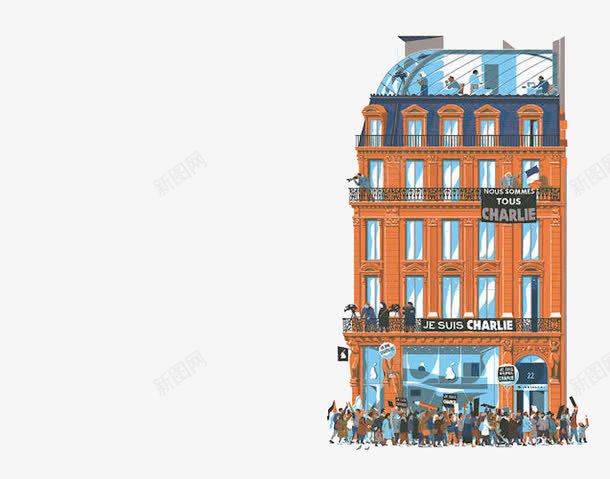 巴黎建筑手绘png免抠素材_新图网 https://ixintu.com 巴黎 巴黎建筑 建筑 异域风情 手绘