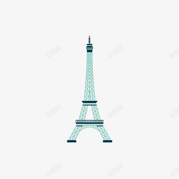 手绘巴黎铁塔png免抠素材_新图网 https://ixintu.com 巴黎 手绘 蓝色 装饰图案 铁塔