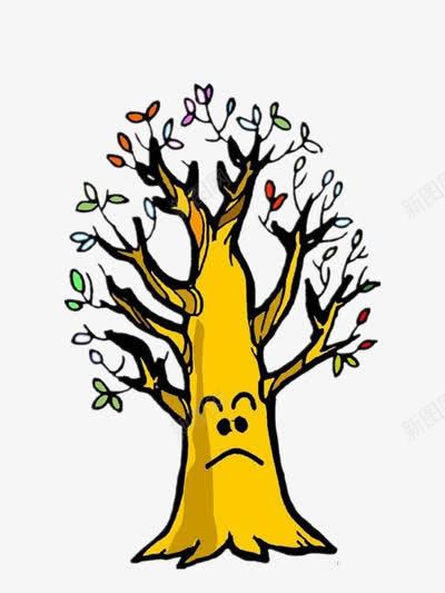 毛发稀少的树png免抠素材_新图网 https://ixintu.com 卡通 可爱 树枝 黄色