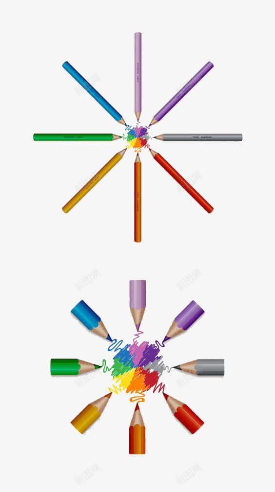 彩色铅笔元素png免抠素材_新图网 https://ixintu.com 彩色画笔 彩色铅笔 画笔 绘画 铅笔