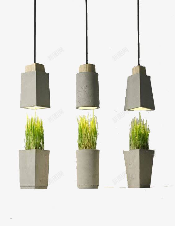 吊灯与植物png免抠素材_新图网 https://ixintu.com 吊灯 植物 混凝土 设计