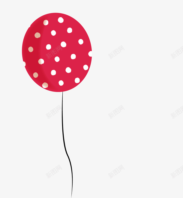 手绘波点气球png免抠素材_新图网 https://ixintu.com 手绘 气球 波点 红色气球