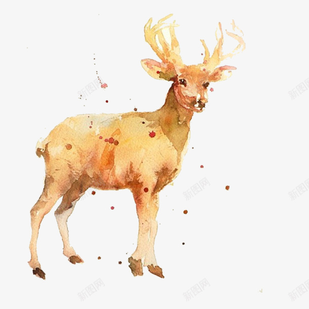 黄色的小鹿png免抠素材_新图网 https://ixintu.com 动物 小鹿 手绘小鹿 矢量小鹿 站立的小鹿 黄色小鹿