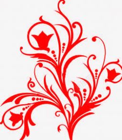 创意手绘合成红色的花卉图案纹理素材