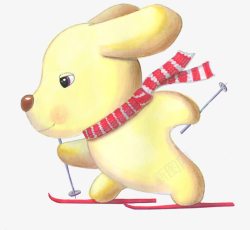 围巾素材卡通图滑雪的小狗卡通图高清图片