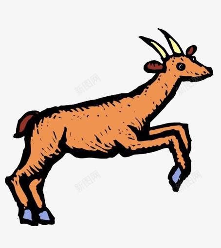 眺望远方png免抠素材_新图网 https://ixintu.com 动物 橙色 珍稀 羚羊 艺术 装饰 设计