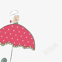 卡通红色伞png免抠素材_新图网 https://ixintu.com 伞 卡通 插画 红色