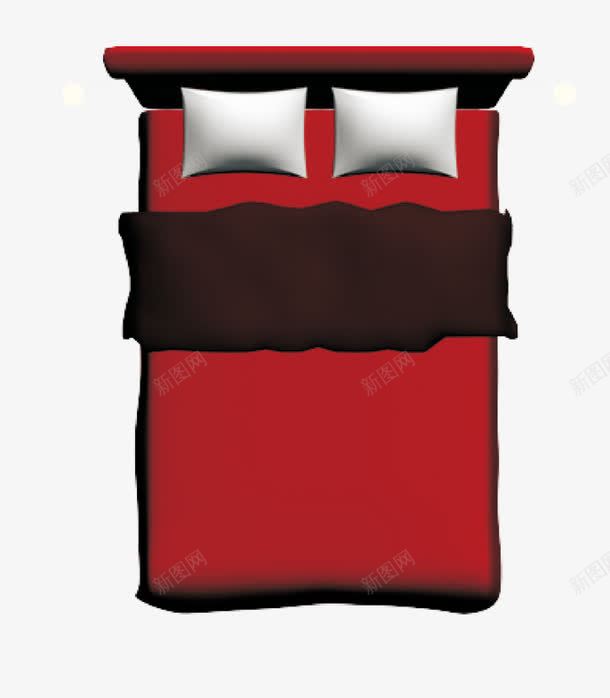彩平图户型图房间红色床png免抠素材_新图网 https://ixintu.com 床 彩平图 户型图 房间 红色