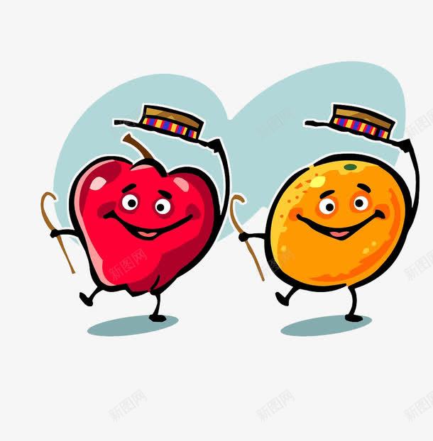卡通小可爱水果苹果橘子png免抠素材_新图网 https://ixintu.com 卡通 小可爱 橘子 水果 苹果