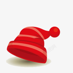 红色冬季帽子素材