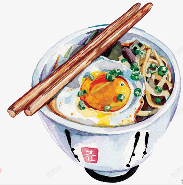 手绘鸡蛋面矢量图eps免抠素材_新图网 https://ixintu.com 手绘 插画 食物 鸡蛋面 矢量图