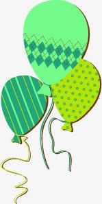绿色气球卡通海报素材
