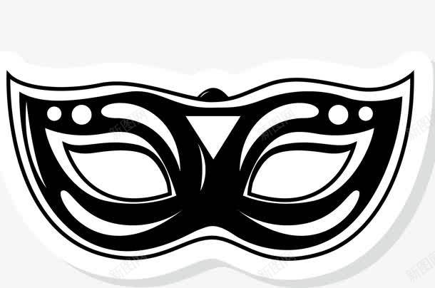黑色3D立体舞会面具png免抠素材_新图网 https://ixintu.com 3D面具 假面舞会面具 假面面具 矢量面具 立体面具 面具 黑色