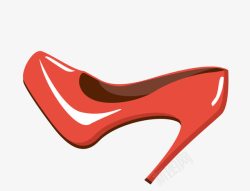 红色女式诱惑高跟鞋素材