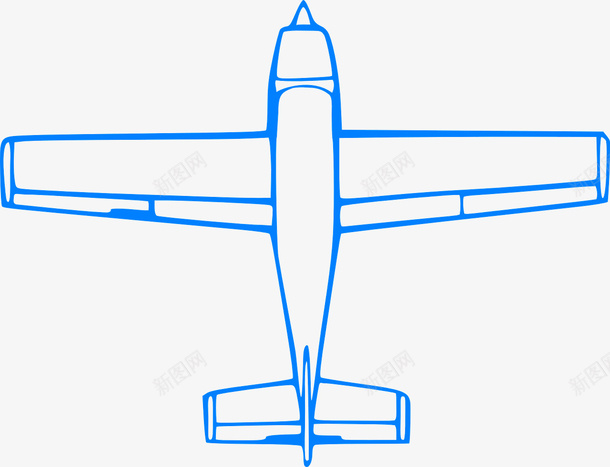 平面飞机png免抠素材_新图网 https://ixintu.com 交通工具 扁平 线条 蓝色