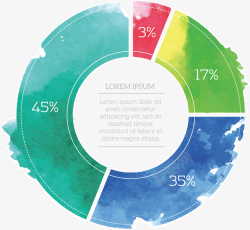 水彩商务数据图矢量图素材