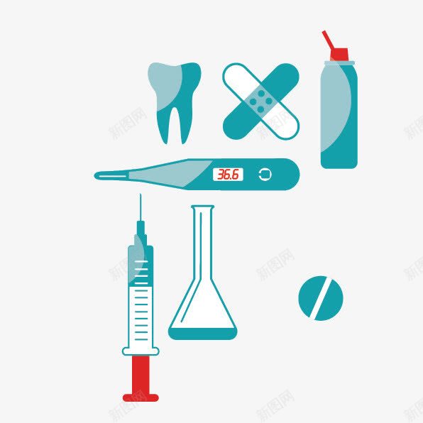 卡通医用品png免抠素材_新图网 https://ixintu.com 健康 医用标志 卡通 注射器