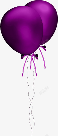 卡通紫色气球装饰素材