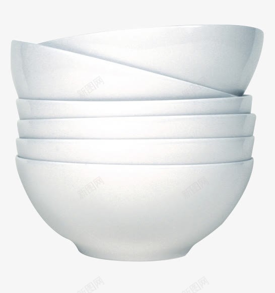 摞起的白色陶瓷碗png免抠素材_新图网 https://ixintu.com 瓷碗 白色