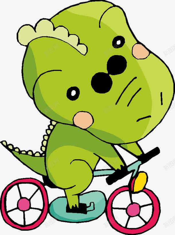 可爱吉祥物png免抠素材_新图网 https://ixintu.com 卡通动物小龙矢量素材可爱自行车