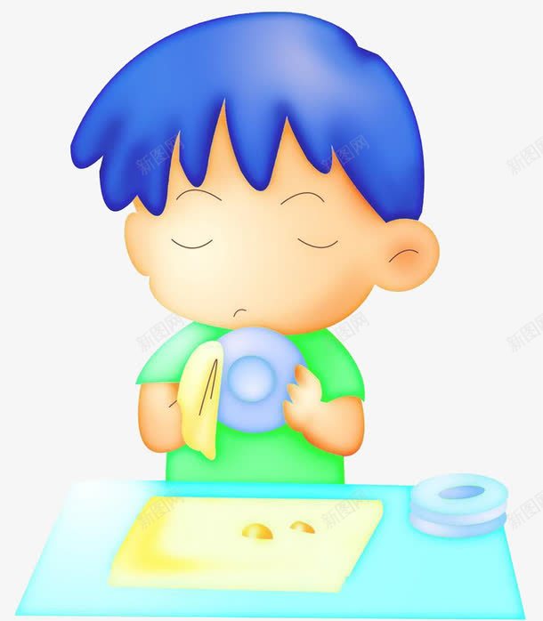 洗碗的男孩png免抠素材_新图网 https://ixintu.com 人物 洗碗 男孩 装饰