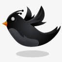 Twitter黑色鸡图标图标
