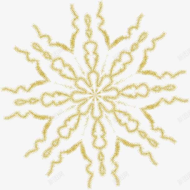 金色漂浮雪花png免抠素材_新图网 https://ixintu.com 对称 漂浮 金色 雪花