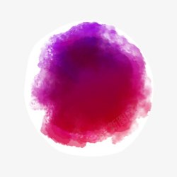 紫色水彩渲染墨迹素材