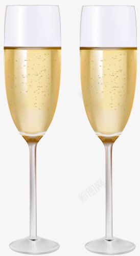 手绘两杯香槟酒png免抠素材_新图网 https://ixintu.com 两杯 手绘 洋酒 香槟酒