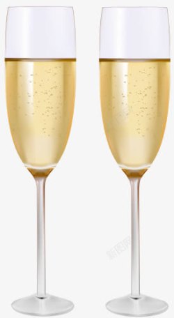 两杯香槟手绘两杯香槟酒高清图片