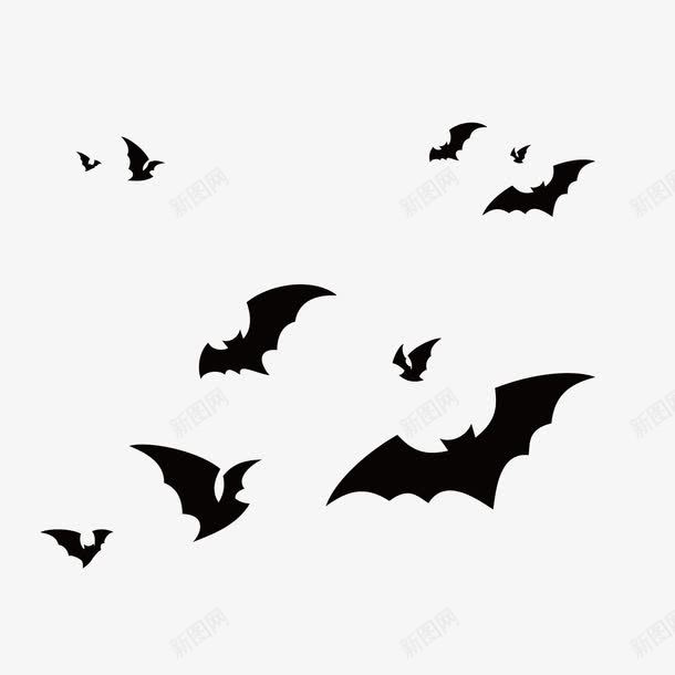 黑色蝙蝠png免抠素材_新图网 https://ixintu.com eps 平面海报 节日 蝙蝠 黑色