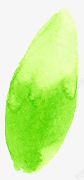 手绘浅绿色水彩树叶素材