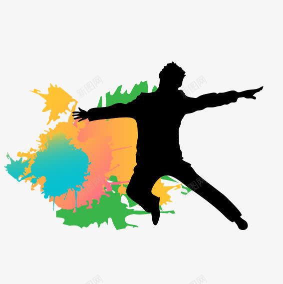 跳跃的人png免抠素材_新图网 https://ixintu.com 水彩墨迹 跳跃的人 跳跃的人剪影