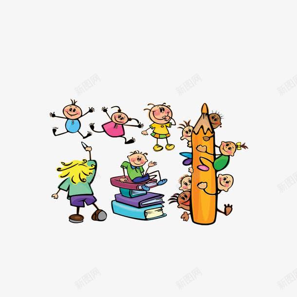可爱卡通儿童学习主题png免抠素材_新图网 https://ixintu.com 儿童 可爱 学习 孩子 铅笔