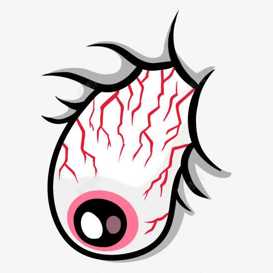 一只眼球png免抠素材_新图网 https://ixintu.com 底纹 白色 眼球 红色 黑色