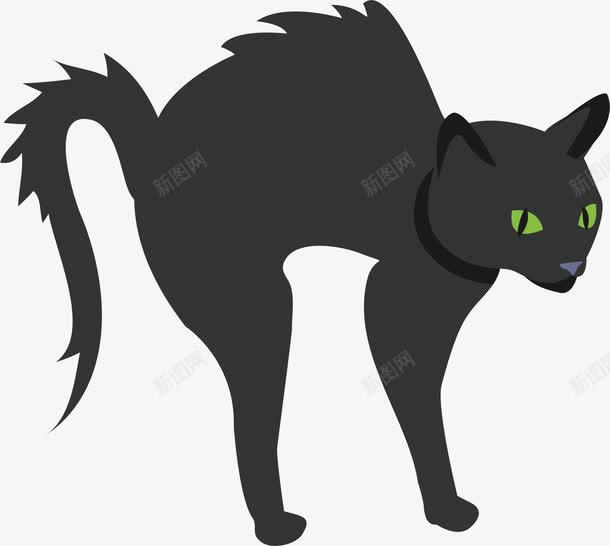 受到惊吓的黑猫png免抠素材_新图网 https://ixintu.com 受到惊吓 受到惊吓的猫 炸毛 炸毛猫 炸毛黑猫 矢量png 黑猫