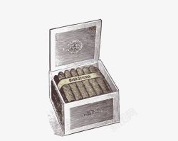 小型雪茄盒手绘欧式雪茄盒高清图片